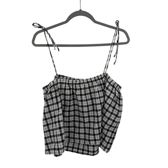Everlane The Flowy Cami in black white gingham Size XL - Picture 7 of 7